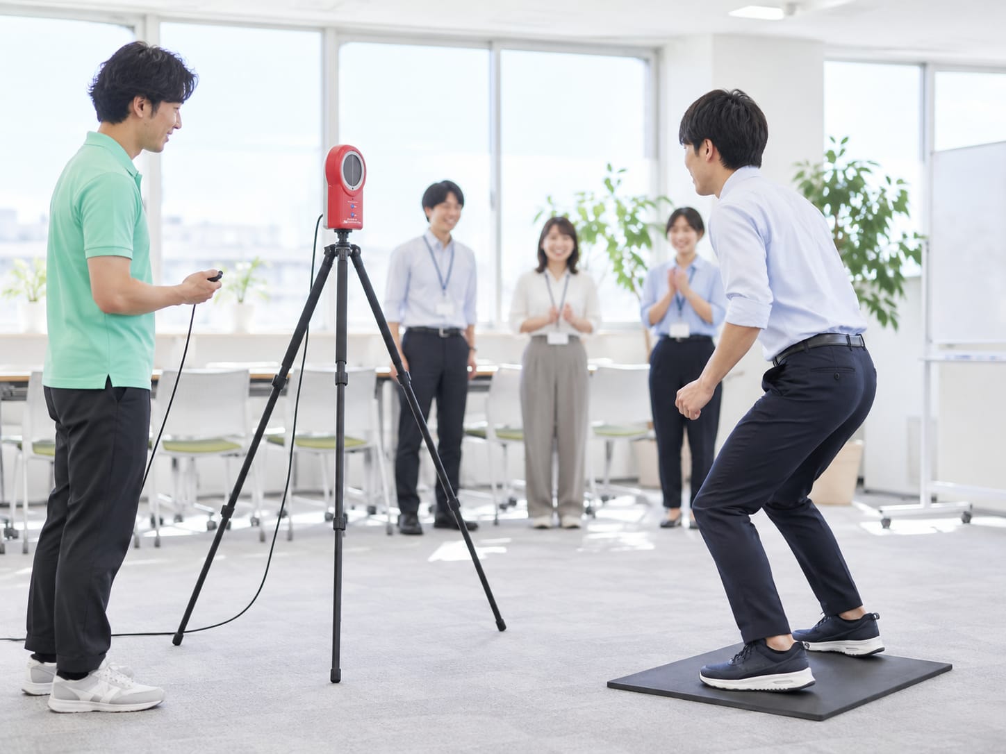 全身反応時間の測定の様子