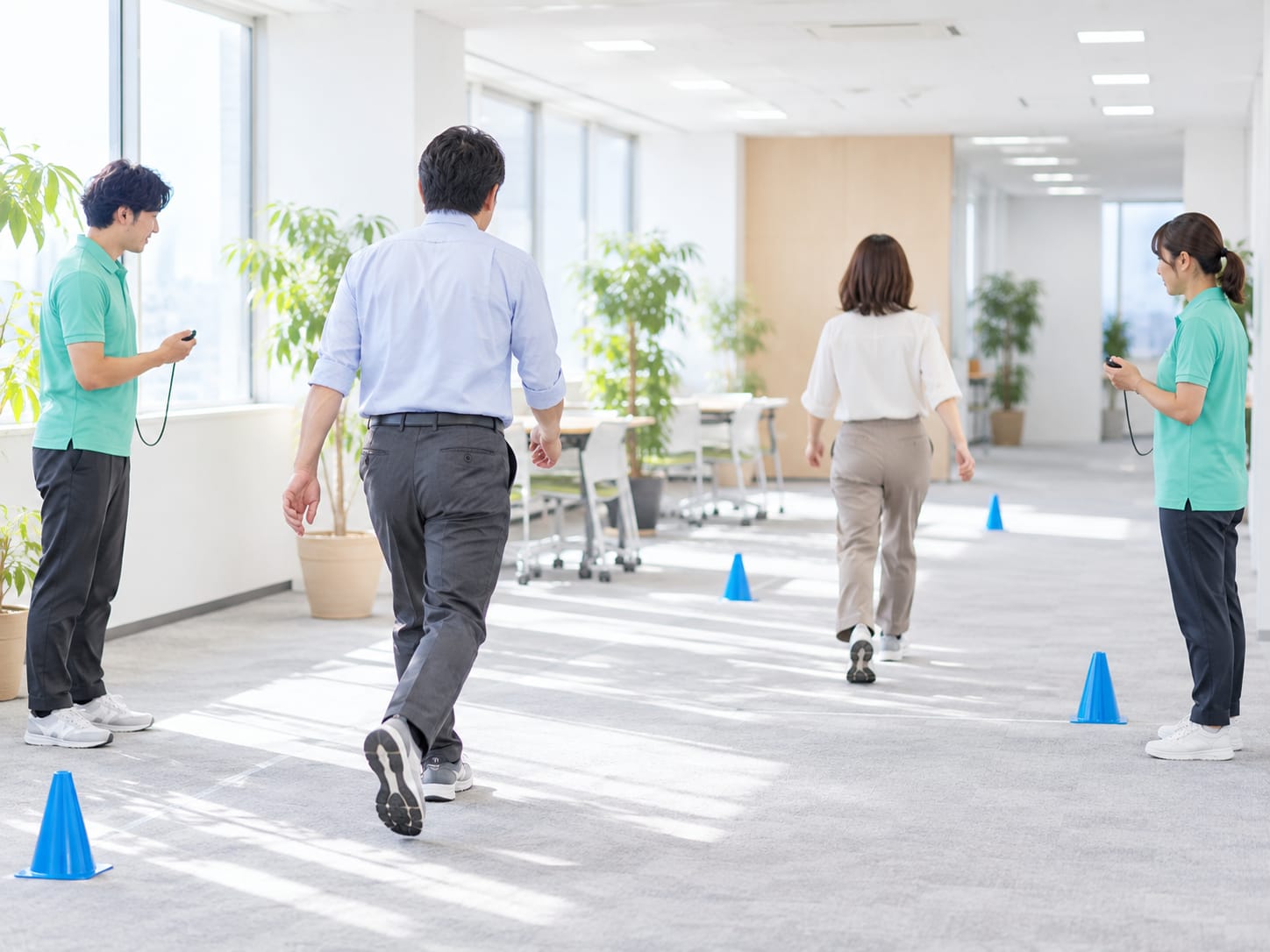 3分間歩行の測定の様子